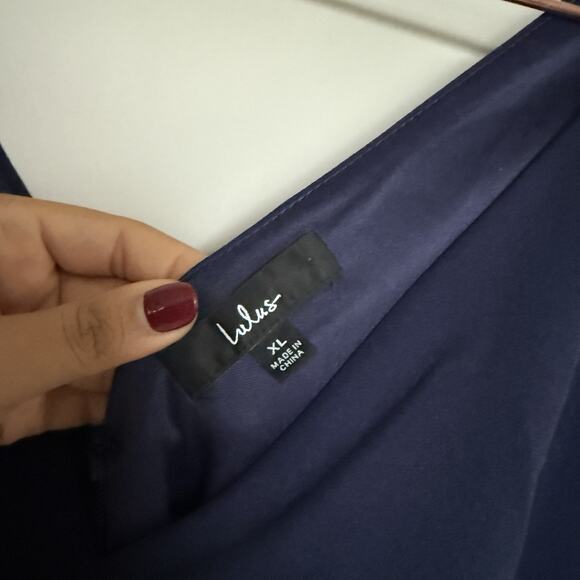 Lulu's Melora Sleeveless Maxi Dress XL Navy Blue Wedding Event Bridesmaid Party - Picture 8 of 13